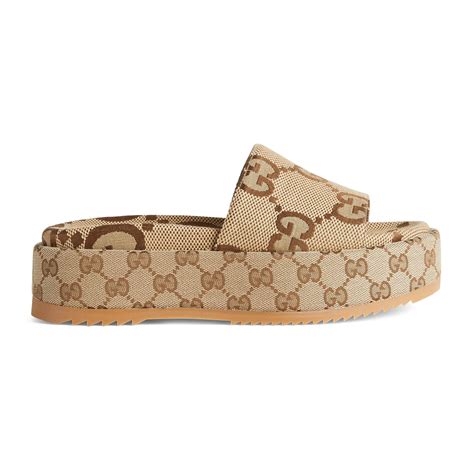 tan gucci platform slides|Gucci women's sandals.